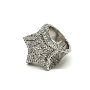 925 Silver, 4.4CTW Moissanite Star Ring